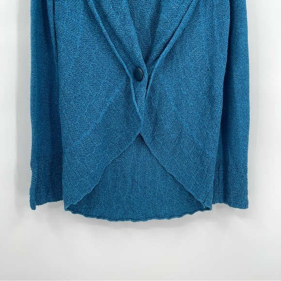 Rachel Zoe Women’s One Button Ruffle Front Cardigan Sweater Blue-green size M - Picture 3 of 10